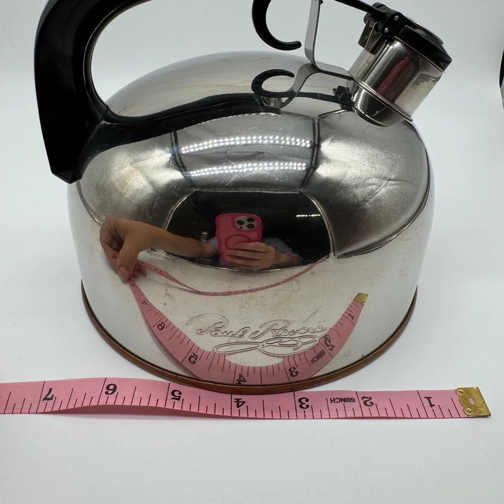 Vintage Paul Revere Signature Tea Kettle Copper Bottom Whistling Stainless